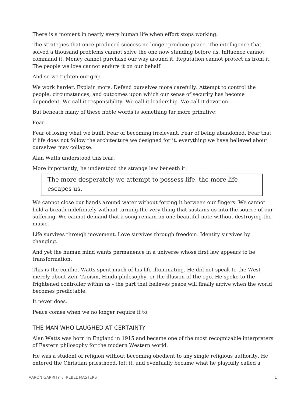 Alan Watts designed edition, page 2
