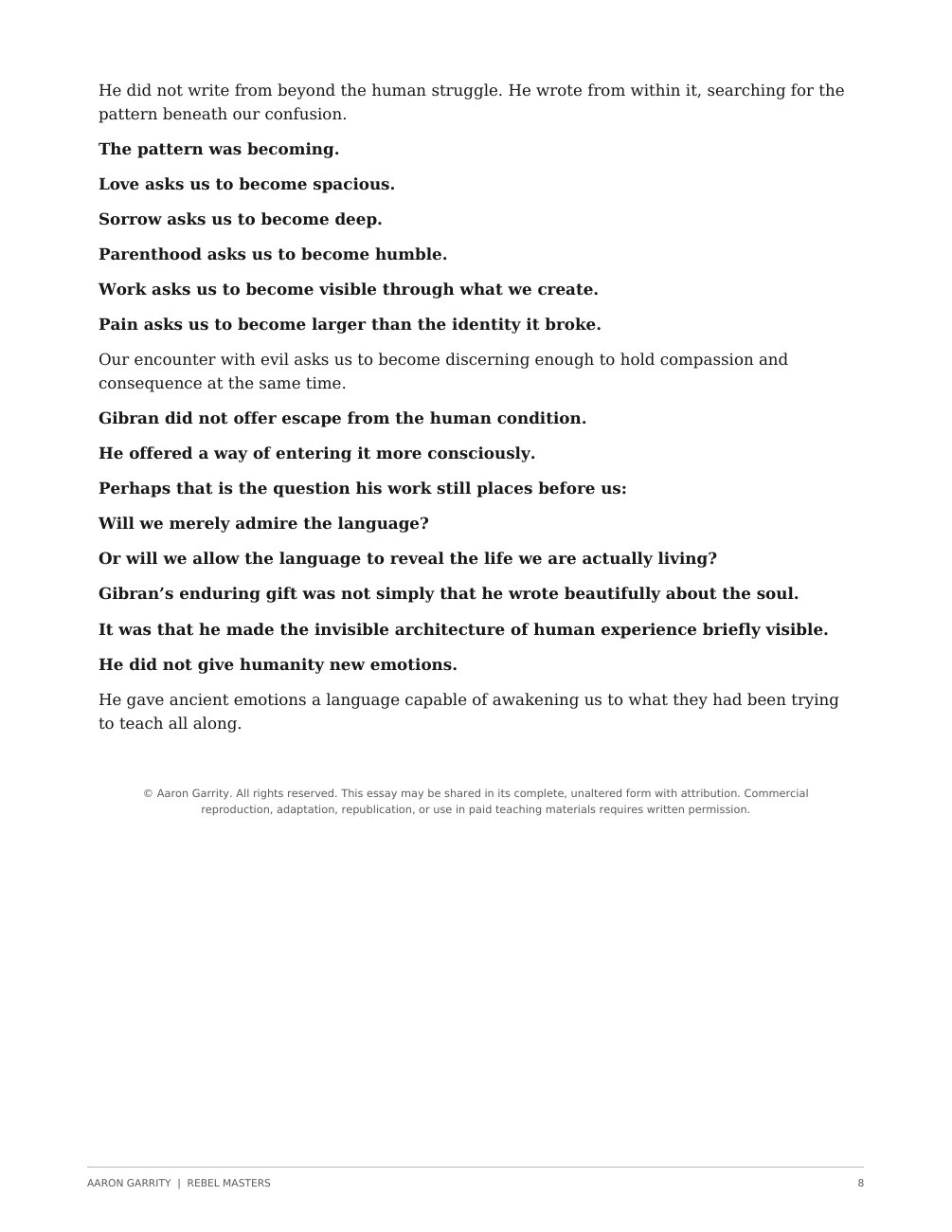 Kahlil Gibran designed edition, page 9
