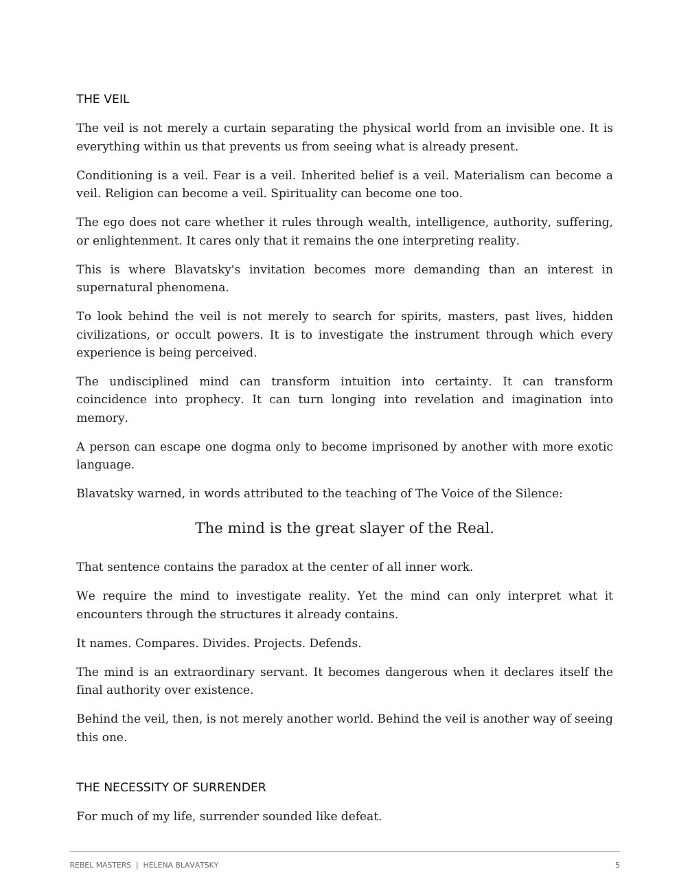 Helena Blavatsky designed edition, page 6